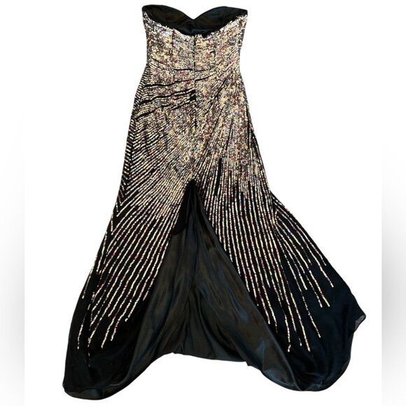 Terani Couture Elegant Strapless Sequin Gown - Picture 4 of 10